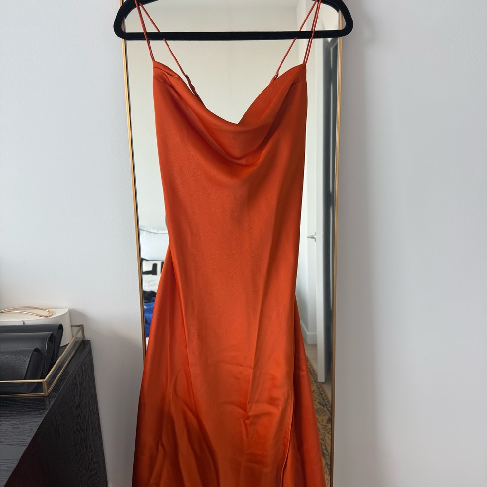 Banana Republic Vibrant Orange Backless Dress